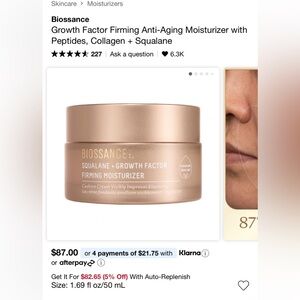 Biossance Growth Factor Firming Anti-Aging Moisturizer